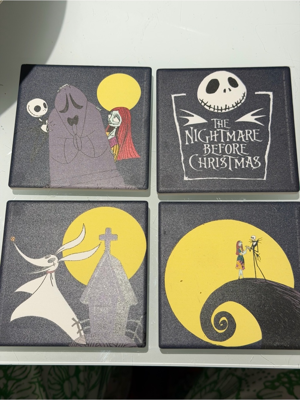 Decorative Coaster Set - Black & Yellow